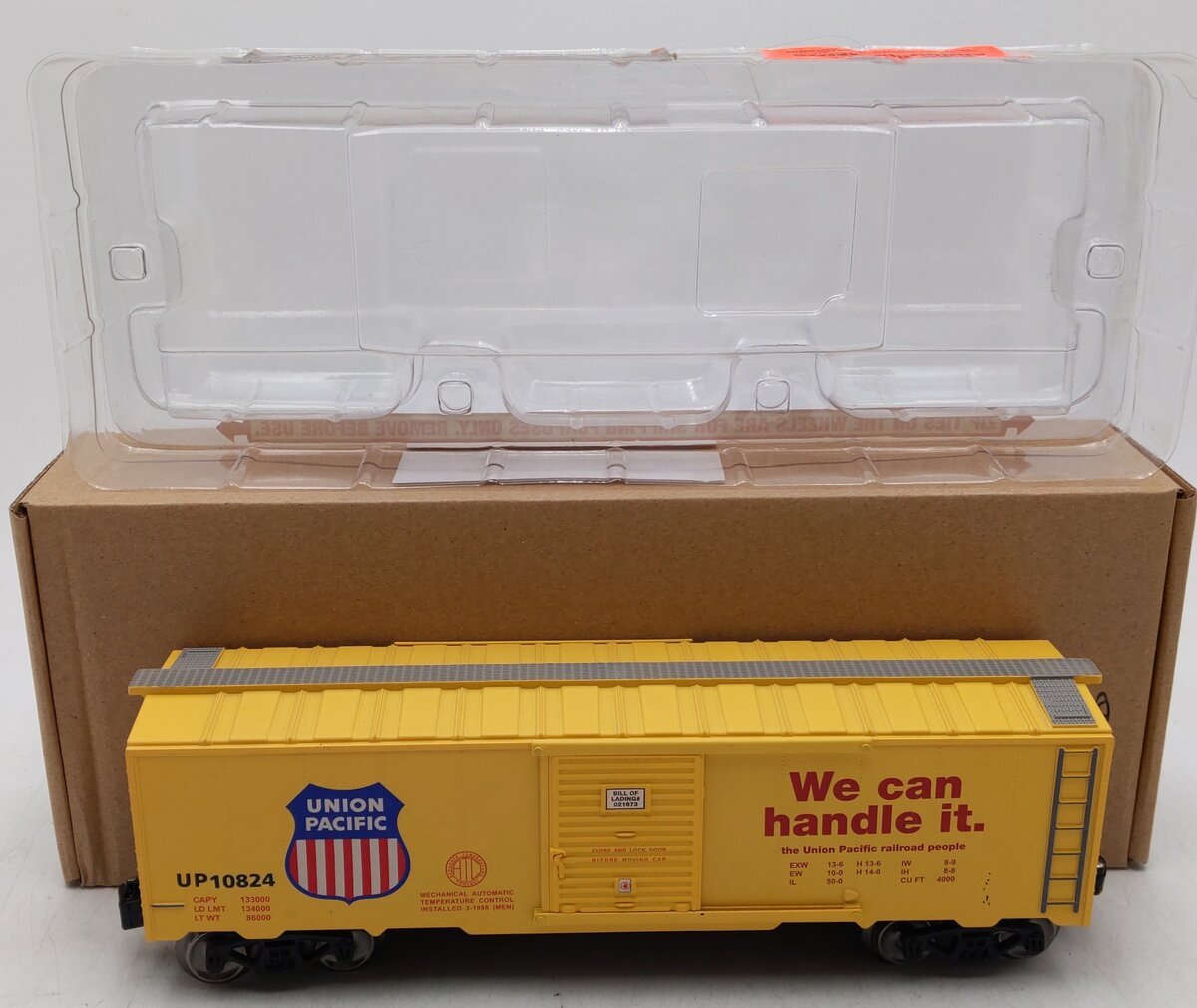Menards 279-3985 O Union Pacific We Can Handle It Boxcar #10824 EX/Box