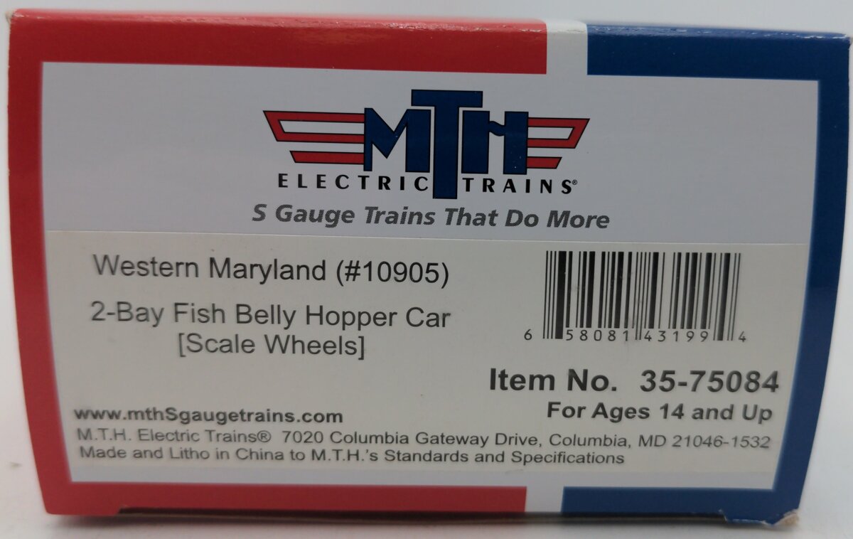 MTH 35-75084 Western Maryland Hopper #10905 LN/Box