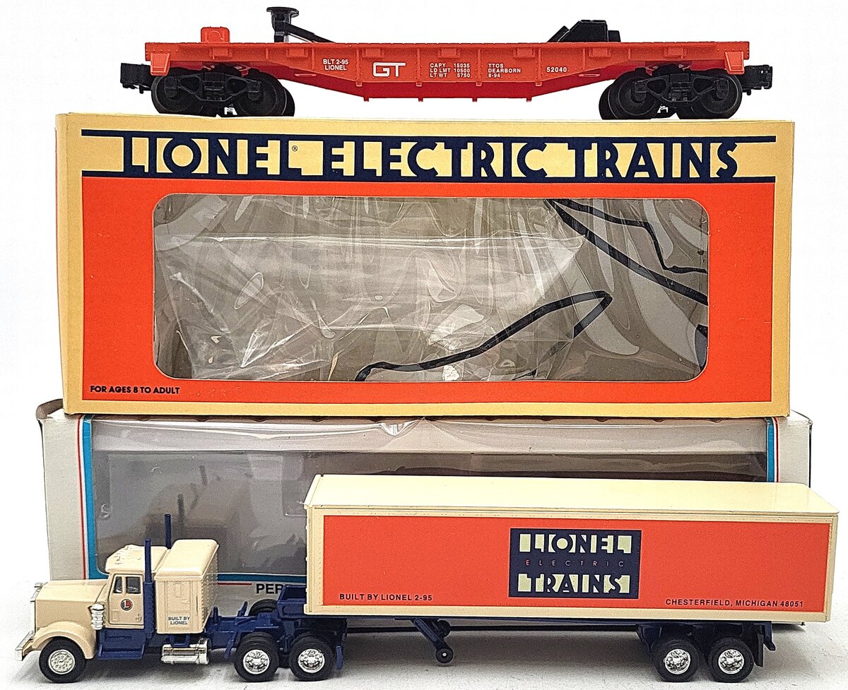 Lionel 6-52040 O Gauge TTOS Flatcar with Tractor & Trailer LN/Box