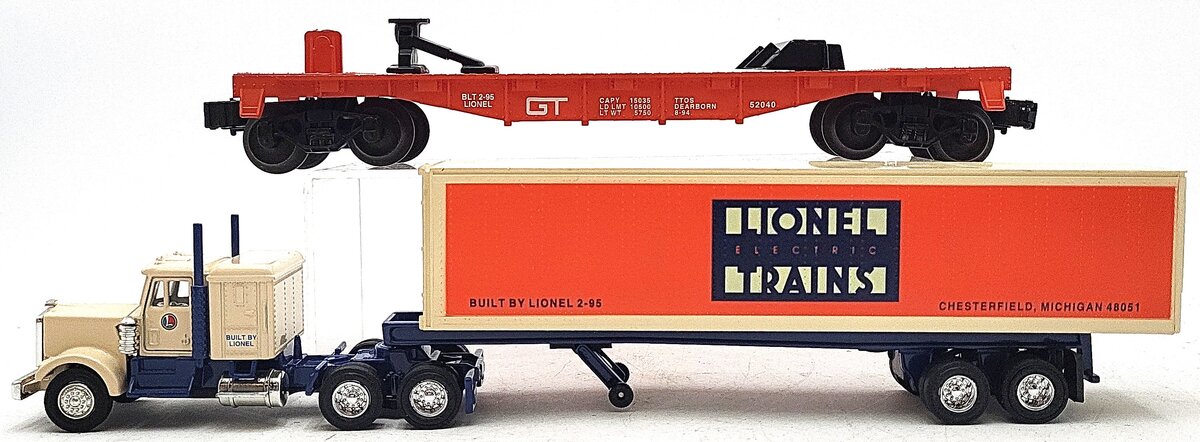 Lionel 6-52040 O Gauge TTOS Flatcar with Tractor & Trailer LN/Box