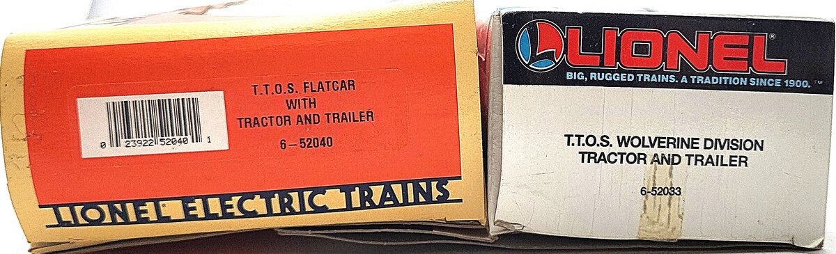 Lionel 6-52040 O Gauge TTOS Flatcar with Tractor & Trailer LN/Box