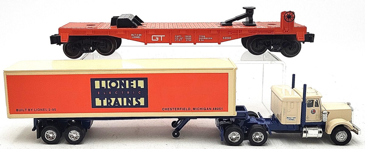 Lionel 6-52040 O Gauge TTOS Flatcar with Tractor & Trailer LN/Box