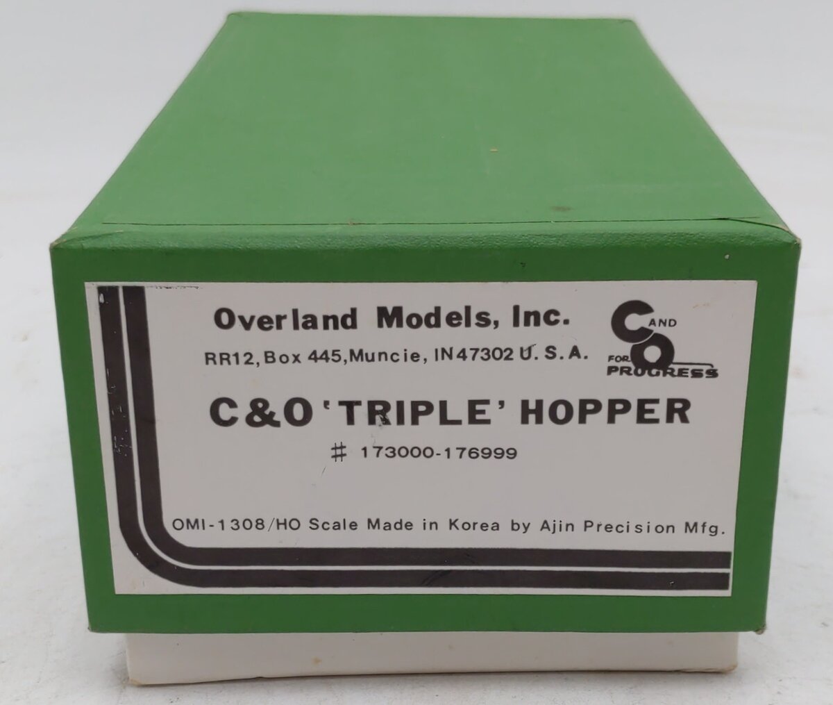 Overland OMI-1308 HO BRASS C&O Triple Hopper - Unpainted EX/Box