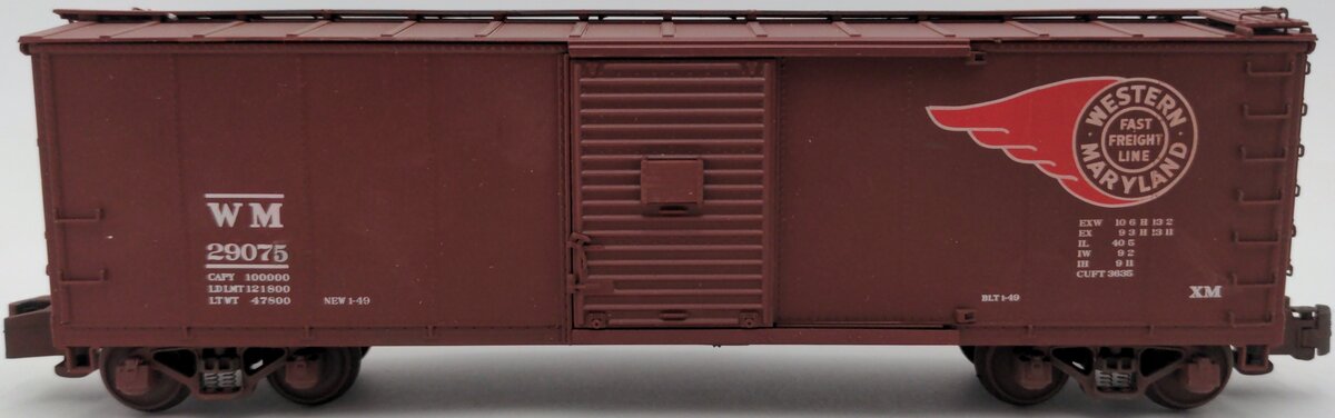 MTH 35-74010 S Gauge 40' Western Maryland Boxcar #29076 EX/Box
