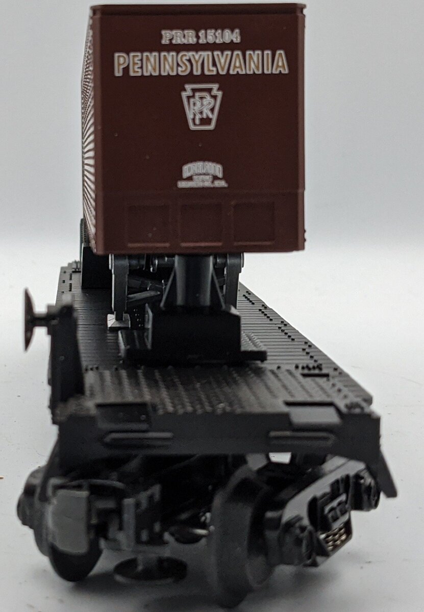 MTH 30-7626 O Gauge Pennsylvania Railroad Flatcar w/ Trailer #474399 LN/Box