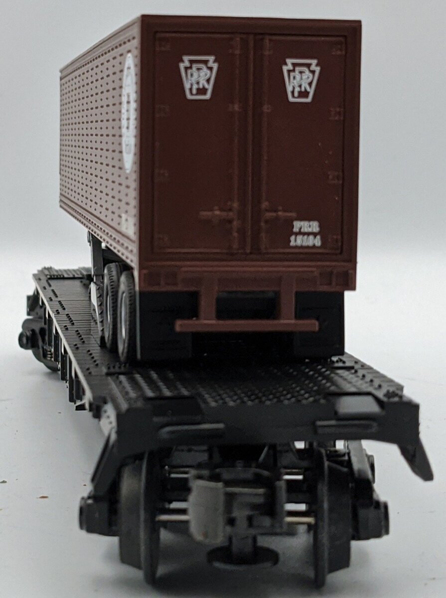 MTH 30-7626 O Gauge Pennsylvania Railroad Flatcar w/ Trailer #474399 LN/Box