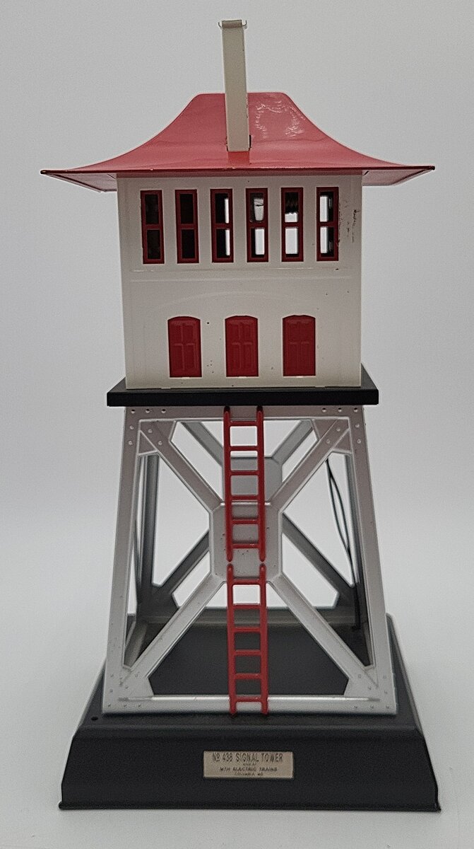 MTH 11-90009 Standard Gauge No.438 Tinplate White/Aluminum Signal Tower EX