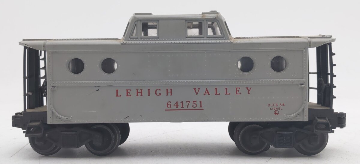Lionel 6417-50 Vintage O Gray Lehigh Valley Porthole Caboose VG
