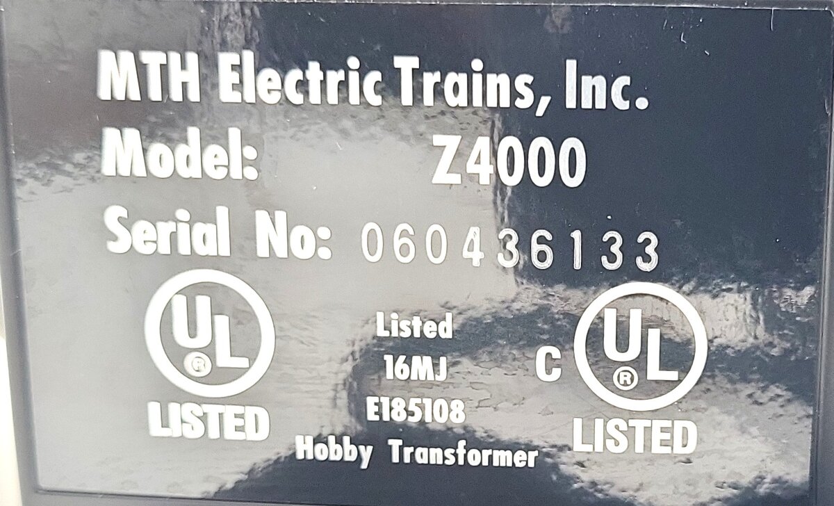 MTH 40-4000 O Z-4000 400W Dual Control Transformer LN