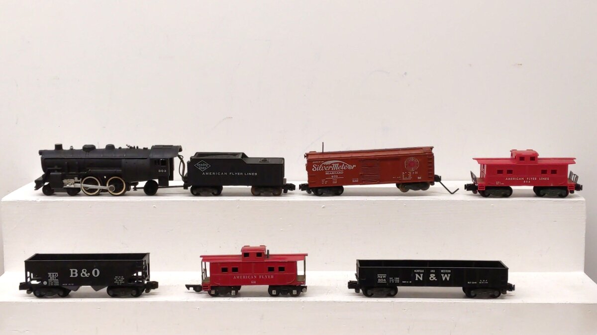 American Flyer 5615T Vintage S New Black Diamond Freight, 303,801,970,804,806 VG
