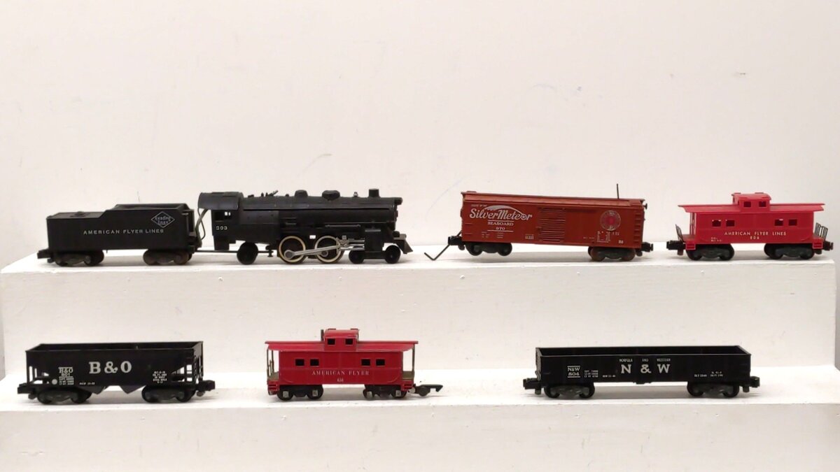 American Flyer 5615T Vintage S New Black Diamond Freight, 303,801,970,804,806 VG