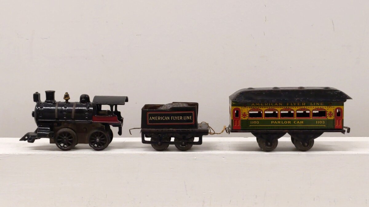 American Flyer Vintage O Gauge Postwar Wind-Up Steam Locomotive Set VG/Box