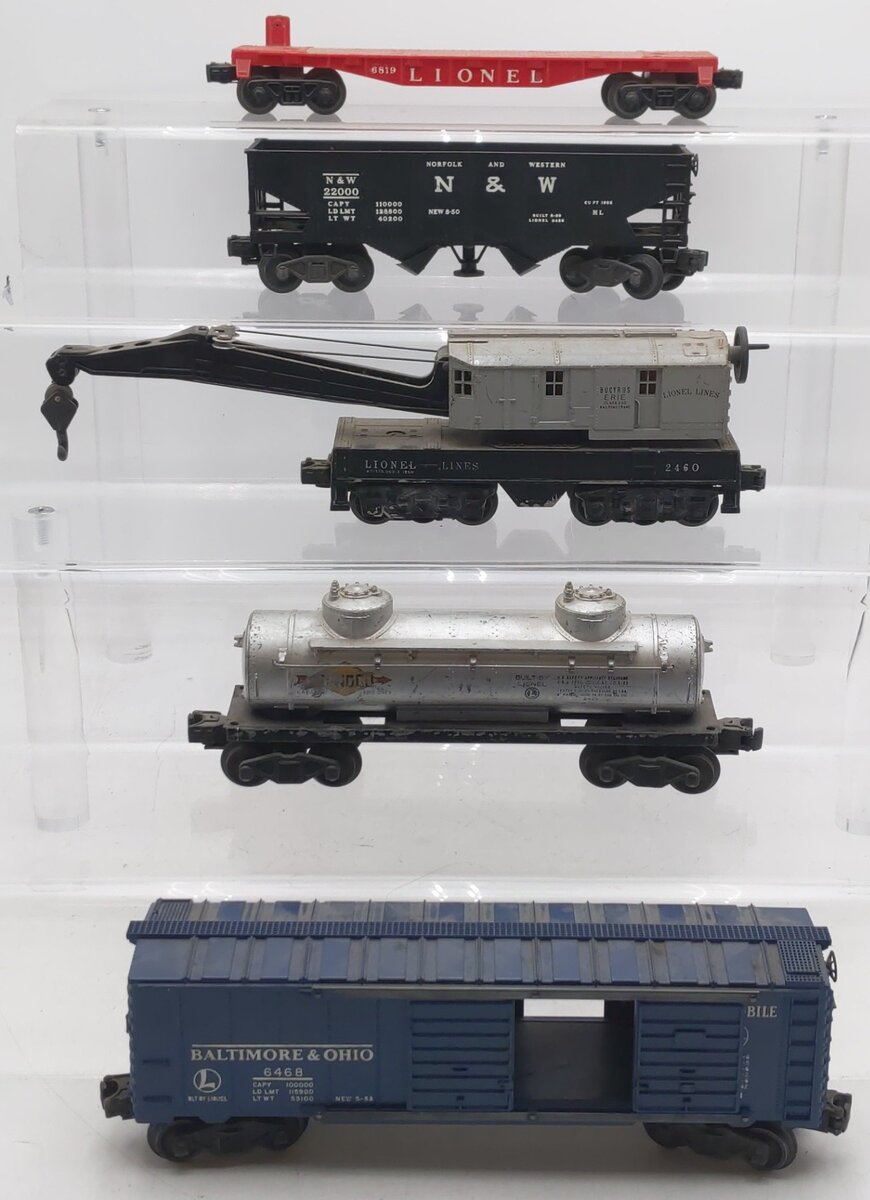 Lionel Vintage O Gauge Freight Cars #6465,6468,22000,6819,2460 [5] VG