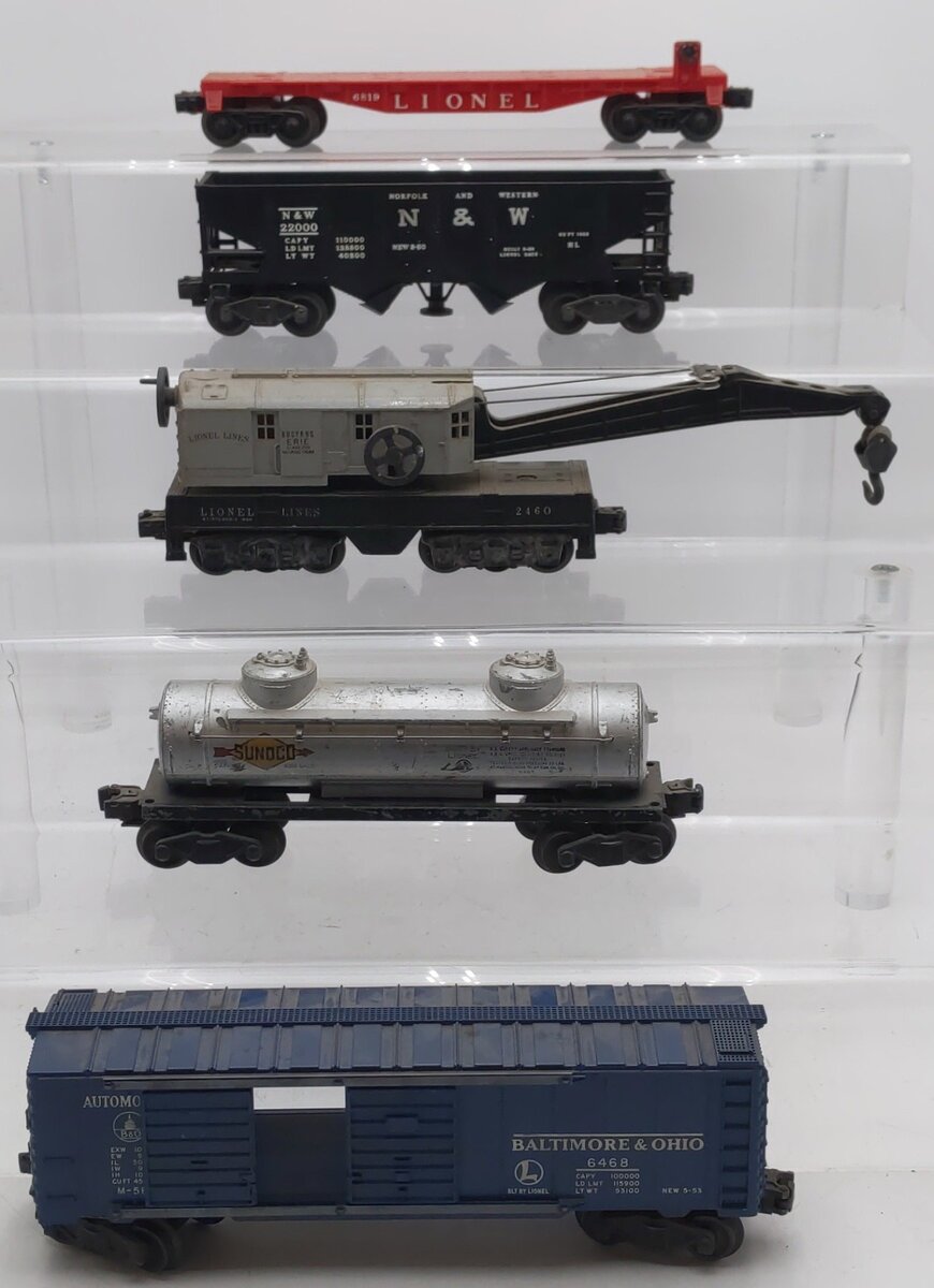 Lionel Vintage O Gauge Freight Cars #6465,6468,22000,6819,2460 [5] VG