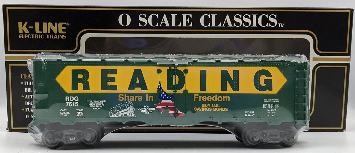 K-Line K-7615 O Gauge Reading Classic Boxcar #7615 MT/Box