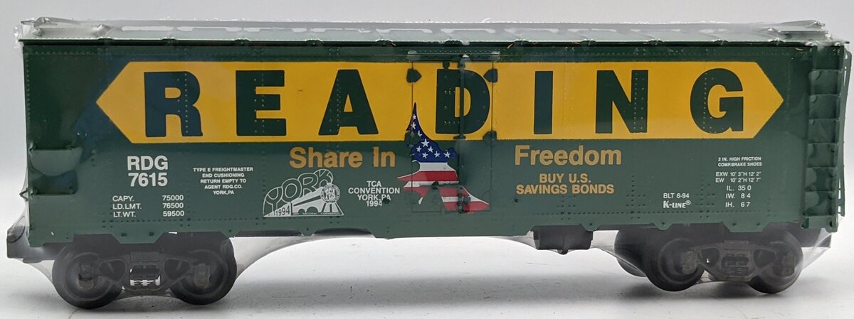 K-Line K-7615 O Gauge Reading Classic Boxcar #7615 MT/Box