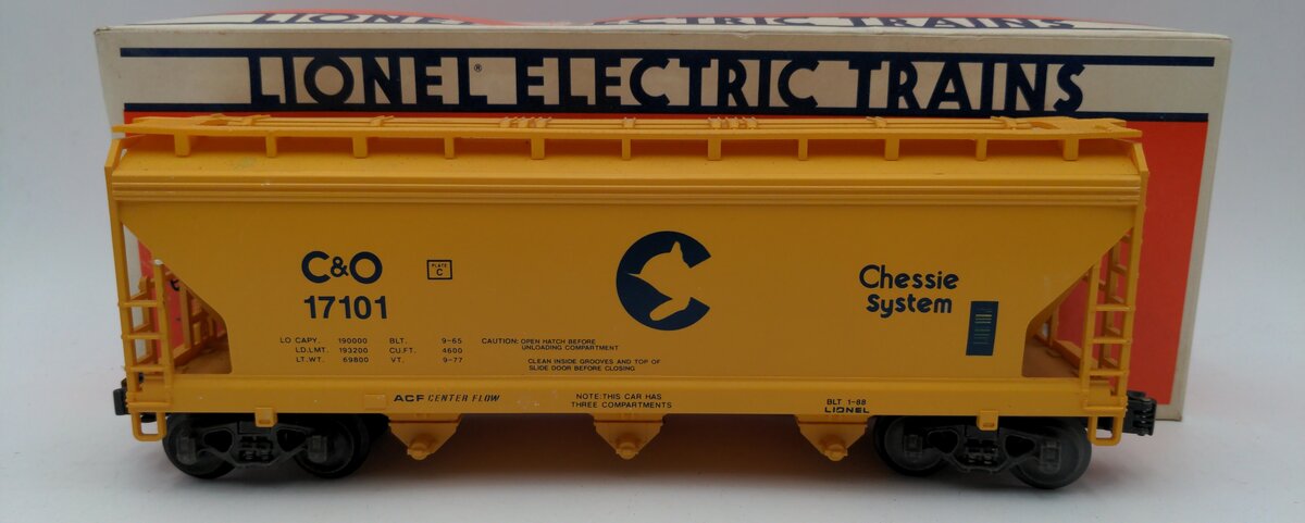 Lionel 6-17101 O Gauge Chessie System ACF 3-Bay Hopper EX/Box