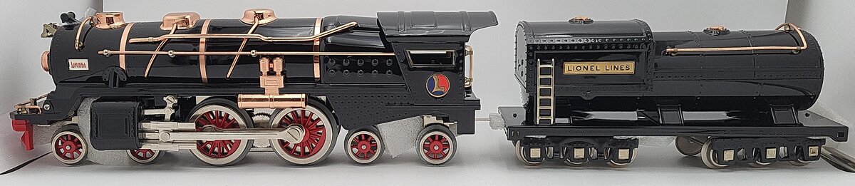 MTH 10-1202-0 400E Tinplate Steam Engine - Traditional (Black w/Brass) LN