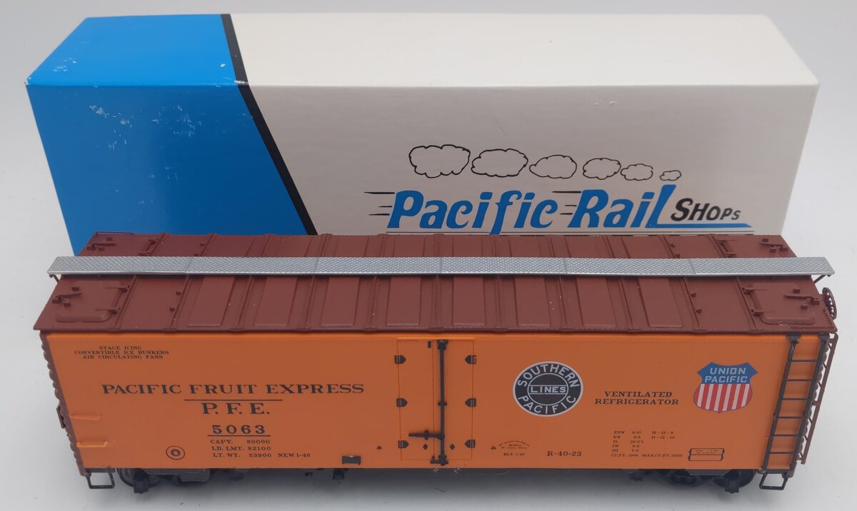 Pacific Rail 2330.2 S-Scale PFE R-40-23 Steel Ice Reefer Kit #5063 - Assembled VG/Box