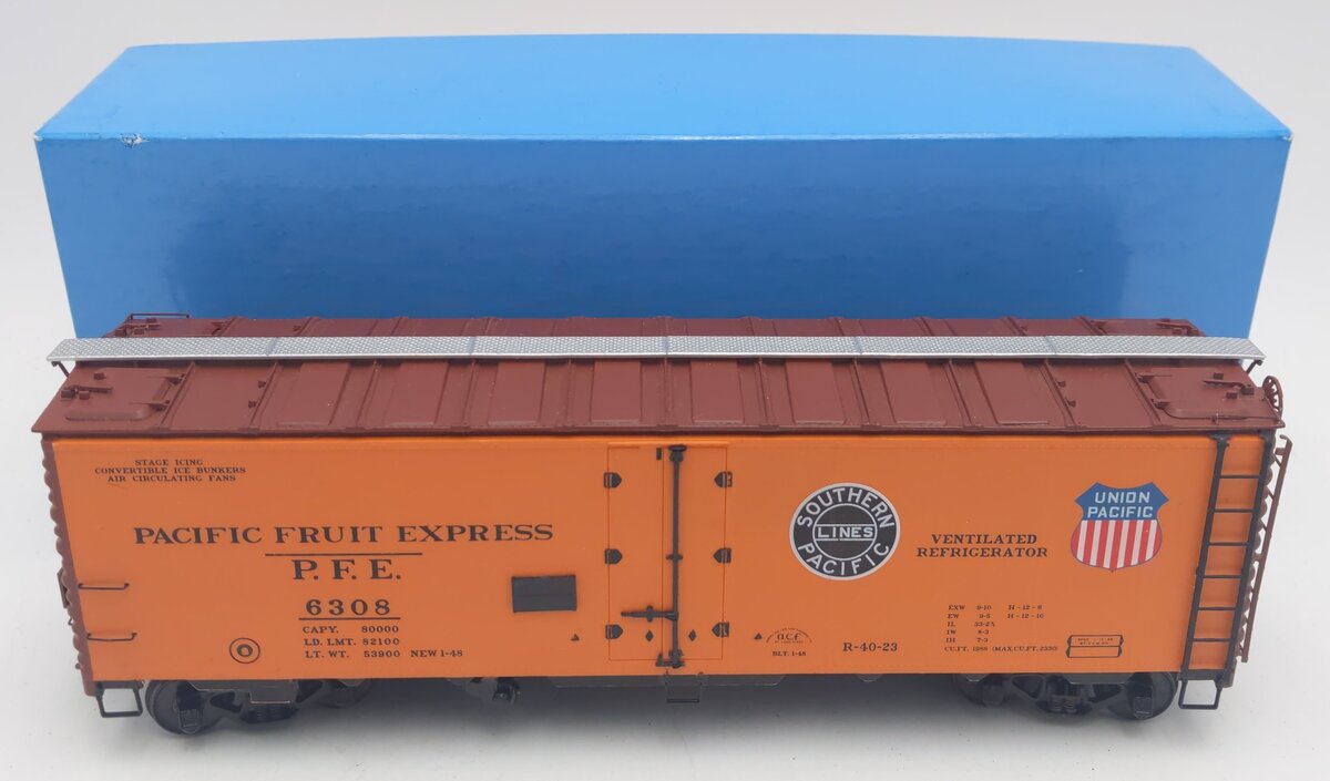 Pacific Rail 2332.5 S-Scale PFE R-40-23 Steel Ice Reefer Kit #6308 - Assembled EX/Box