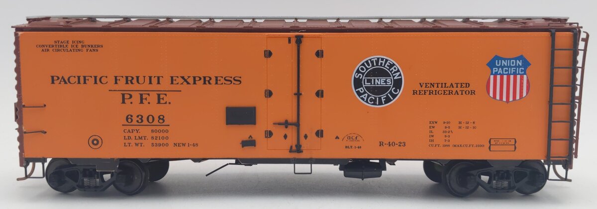 Pacific Rail 2332.5 S-Scale PFE R-40-23 Steel Ice Reefer Kit #6308 - Assembled EX/Box