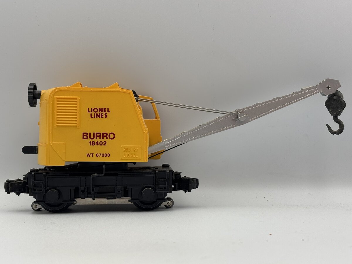 Lionel 6-18402 O Gauge Lionel Lines Operating Burro Crane #18402 EX/Box