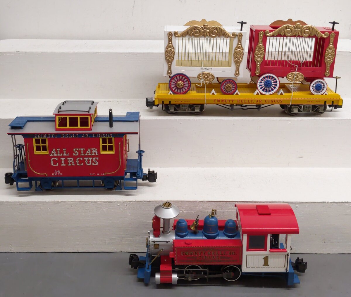 Bachmann 90019 Emmett Kelly Circus G Gauge Steam Train Set EX
