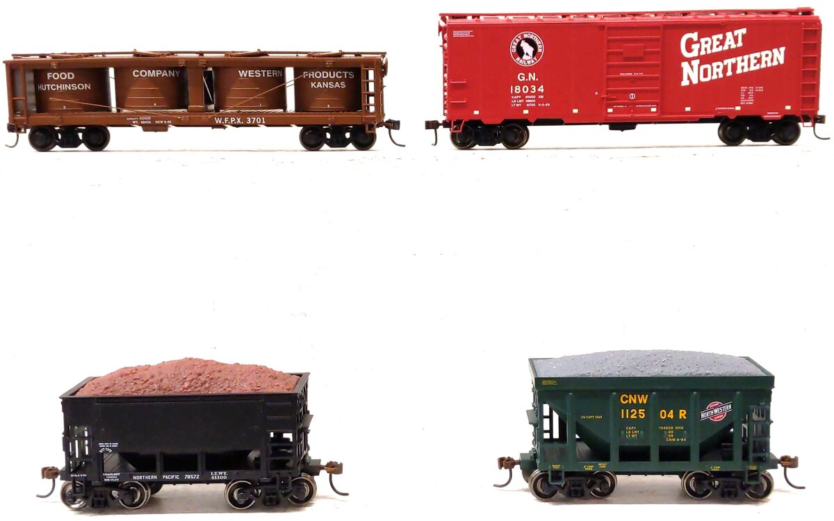 Athearn Assorted HO Scale Freight Cars: 3701, 18034, 112504, 78572 [4] LN/Box