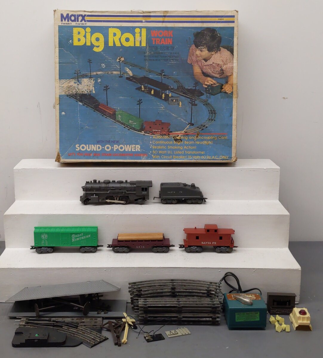 Marx 52850 Vintage O Big Rail Work Train Set EX/Box