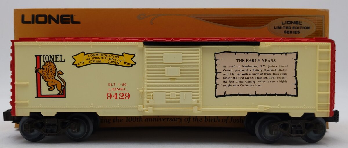 Lionel 6-9429 O Gauge Joshua Lionel Cowen Early Years Boxcar LN/Box