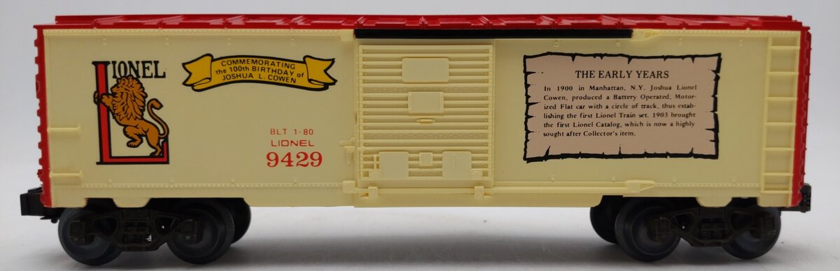 Lionel 6-9429 O Gauge Joshua Lionel Cowen Early Years Boxcar LN/Box