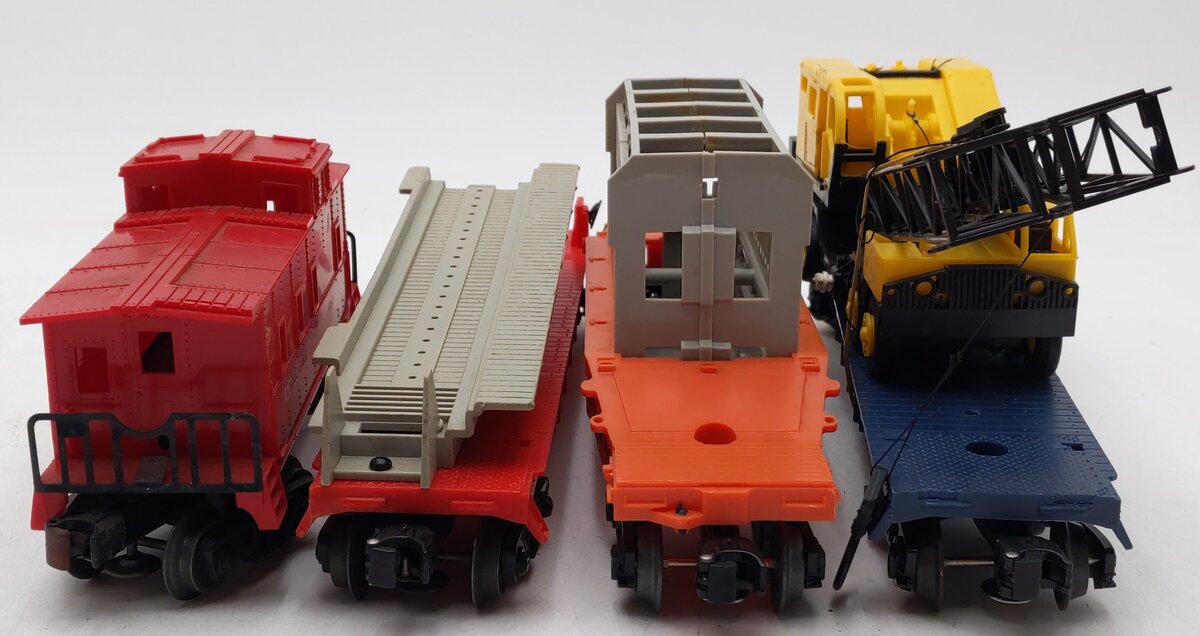 Lionel O Gauge Assorted Freight Cars 6-9157, 6-6343, 6-6057, 6-9232 [4] VG