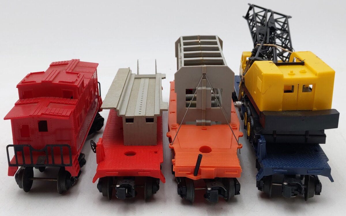 Lionel O Gauge Assorted Freight Cars 6-9157, 6-6343, 6-6057, 6-9232 [4] VG