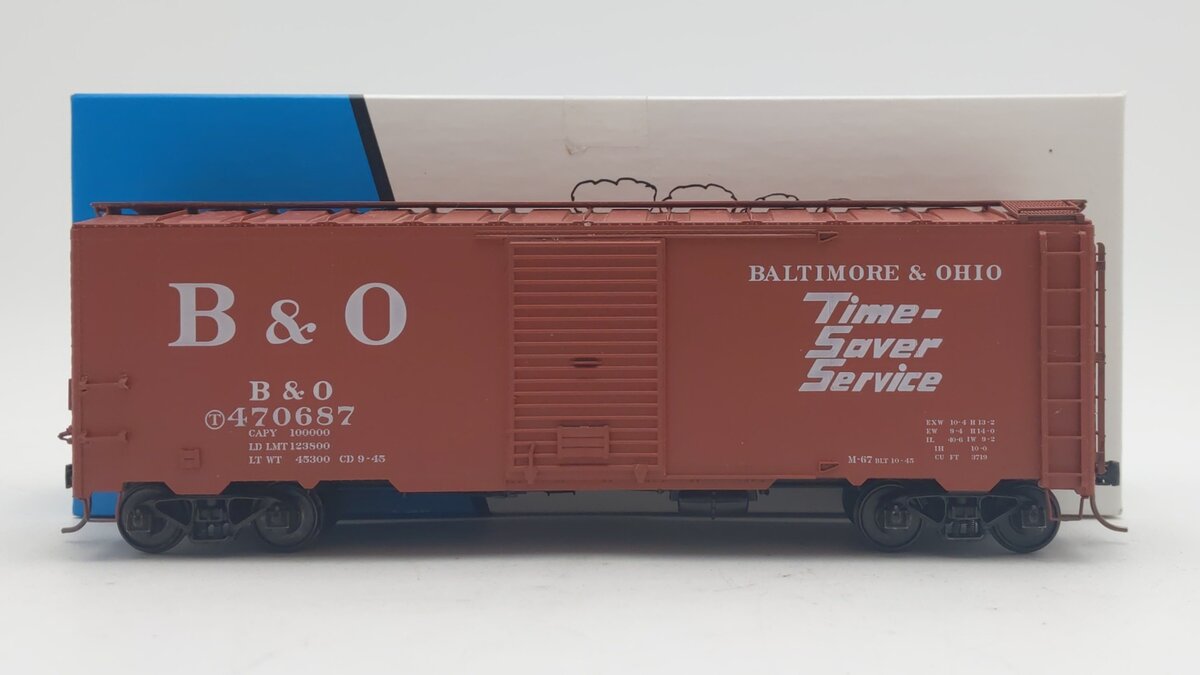 Pacific Rail B-435.4 S Scale B&O Boxcar #470687 EX/Box