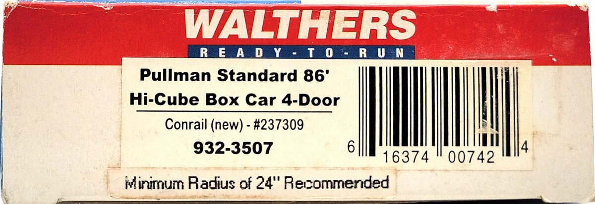 Walthers 932-3507 HO Scale Contrail Hi-Cube Box Car #237309 LN/Box