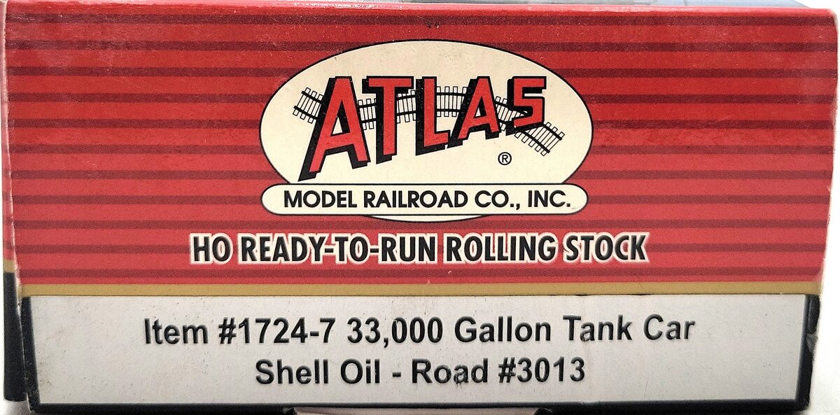 Atlas 1724-7 HO Shell 33,000 Gallon Tank Car #3013 LN/Box