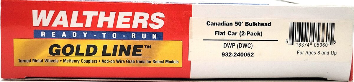 Walthers 932-240052 HO Scale DWC Centerbeam Flat Cars #605237/605374 LN/Box