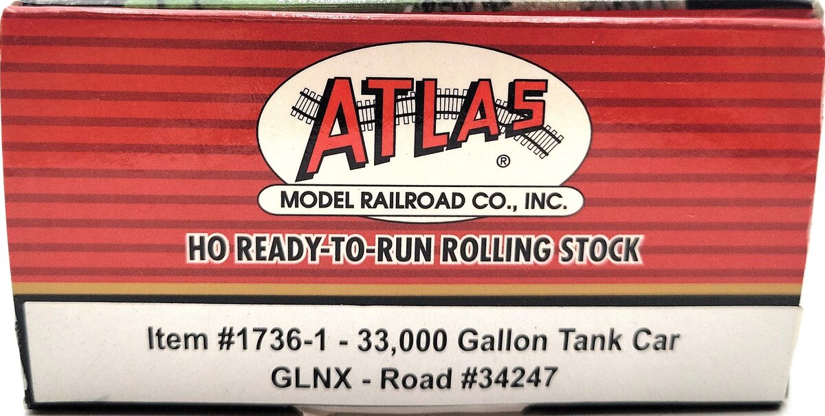 Atlas 1736-1 HO GLNX 33,000 Gallon Tank Car #34247 LN/Box