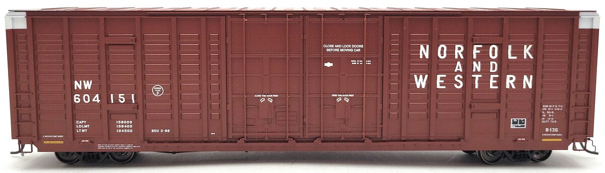ExactRail EP-80602-2 HO Norfolk & Western P-S 60' Waffle Side Boxcar #604151 LN/Box
