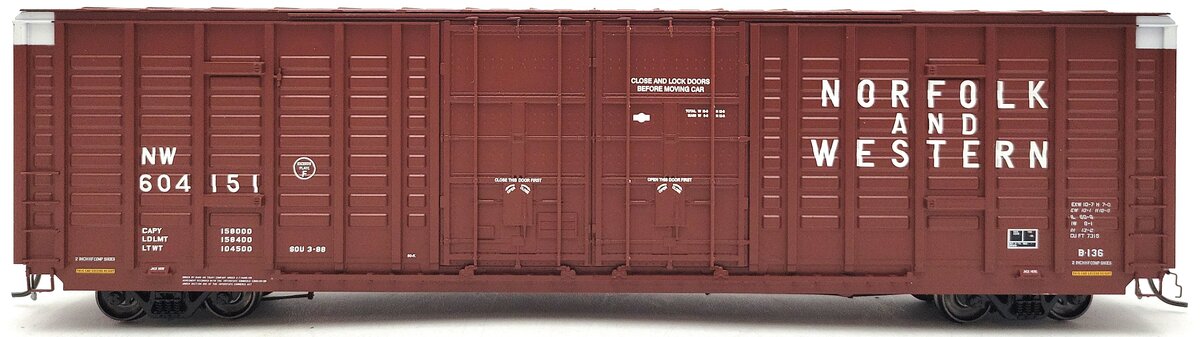 ExactRail EP-80602-2 HO Norfolk & Western P-S 60' Waffle Side Boxcar #604151 LN/Box