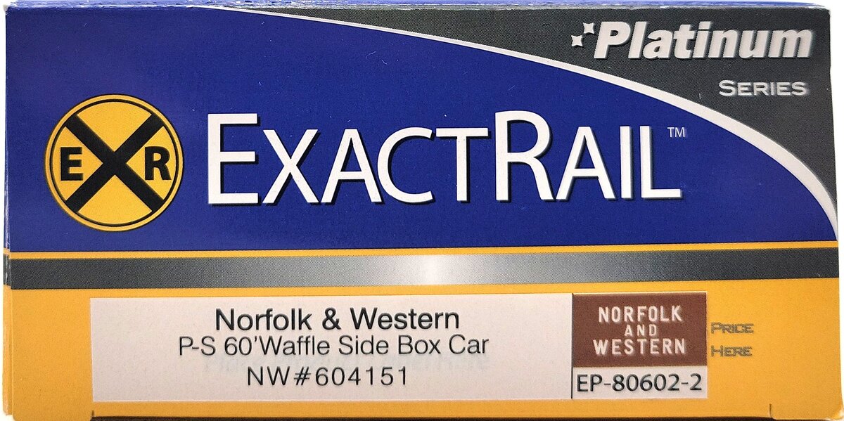 ExactRail EP-80602-2 HO Norfolk & Western P-S 60' Waffle Side Boxcar #604151 LN/Box