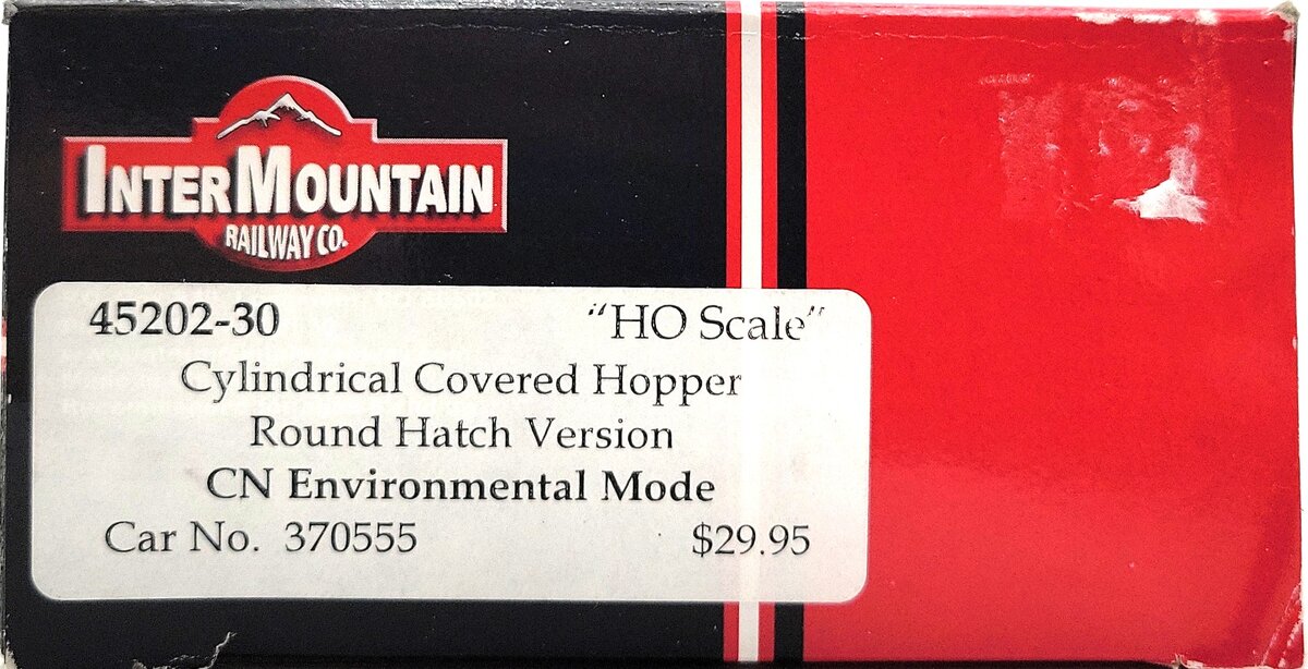 HO CN Round Hatch Cylindrical Covered Hopper #370555 EX/Box