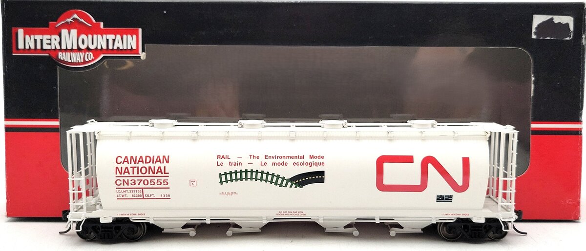 HO CN Round Hatch Cylindrical Covered Hopper #370555 EX/Box