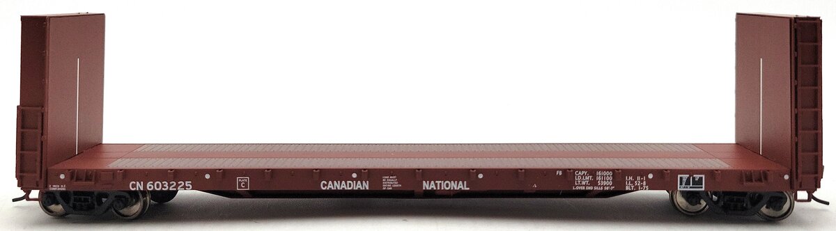 Walthers 932-40051 Canadian National 50' Bulkhead Flat Car #603225 LN/Box