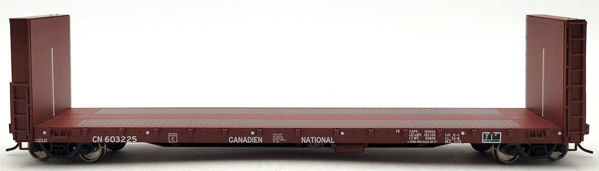 Walthers 932-40051 Canadian National 50' Bulkhead Flat Car #603225 LN/Box