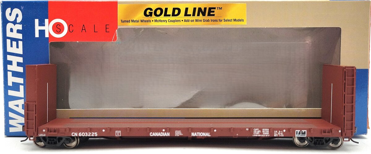 Walthers 932-40051 Canadian National 50' Bulkhead Flat Car #603225 LN/Box