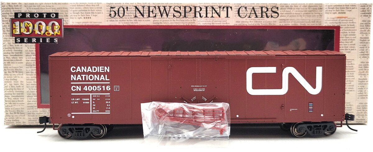 Proto 1000 300571 HO Scale Canadian National Newsprint Boxcar #400516 LN/Box