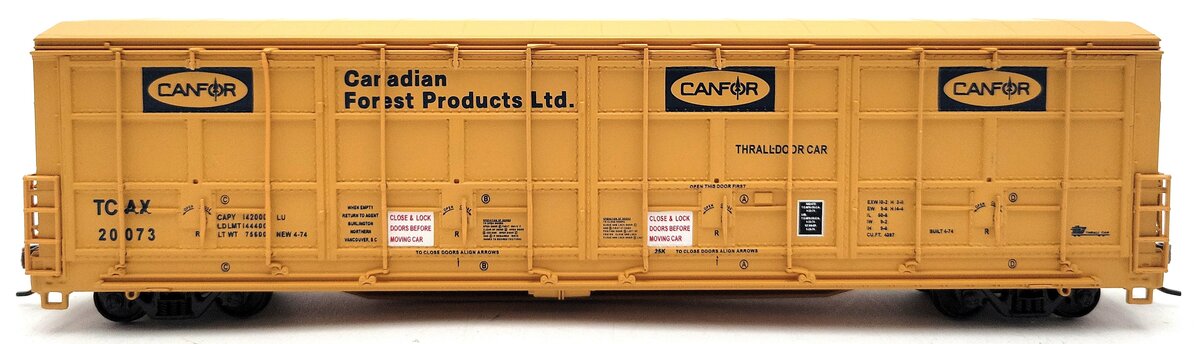 Walthers 932-7007 HO Scale Canfor Thrall-Door Boxcar #20073 LN/Box