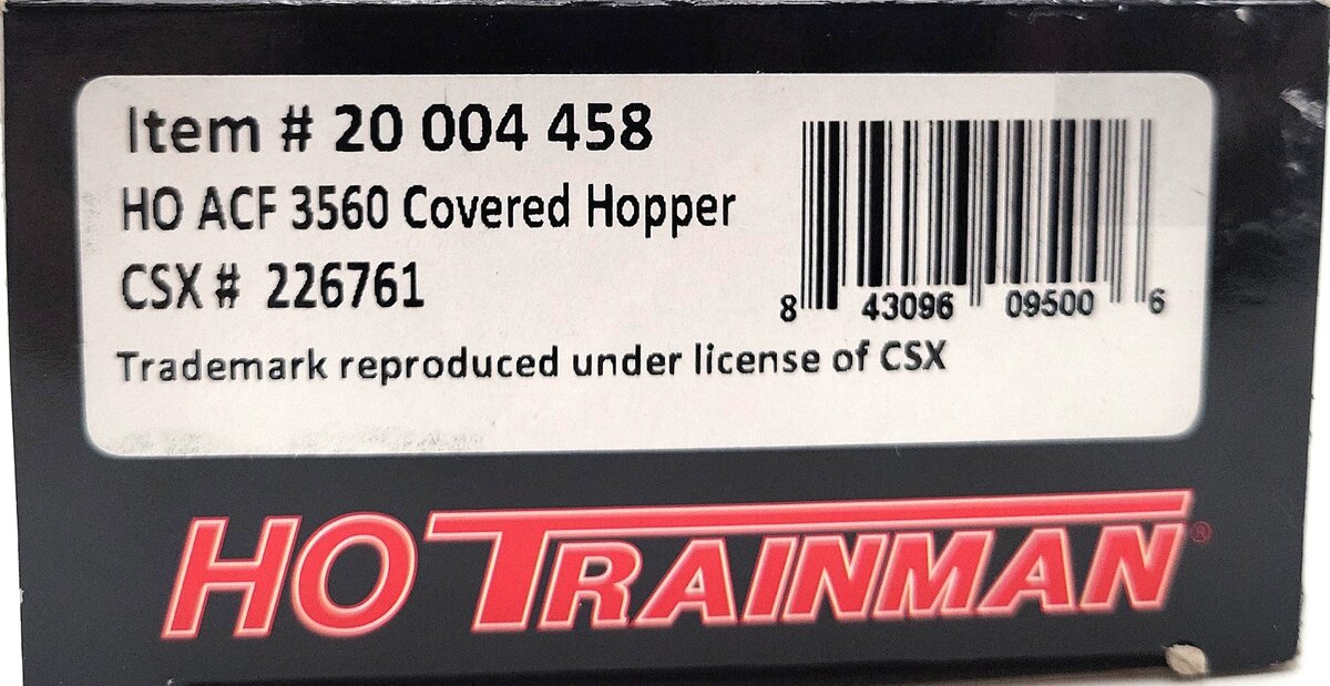 Atlas 20004458 HO CSX ACF 3560 Covered Hopper #226761 LN/Box