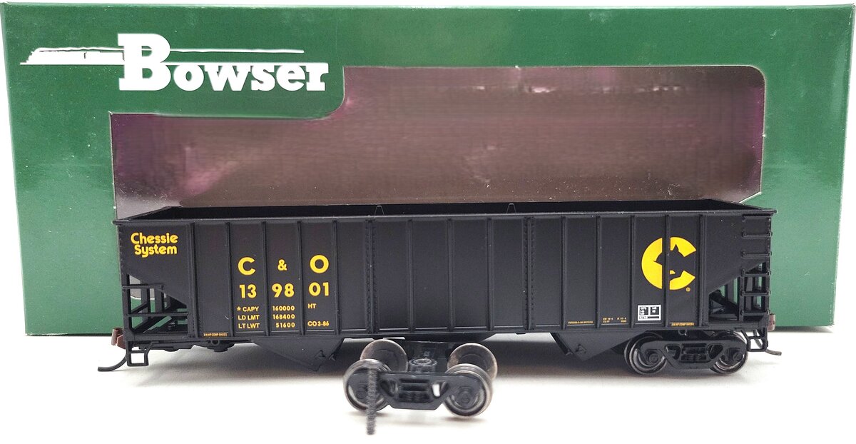 Bowser 41806 HO Chesapeake & Ohio 70-Ton 14-Panel Hopper #139801 EX/Box